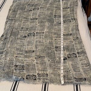 Vintage Newspaper Print Scarf